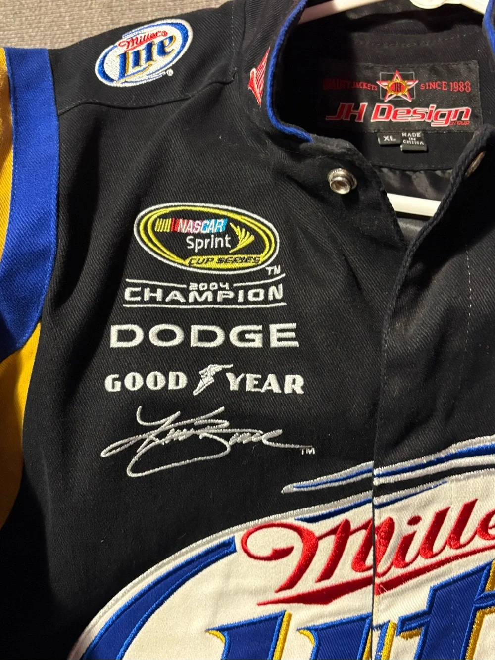 Vintage JH Design NASCAR Miller Lite Kurt Busch Racing Jacket #2